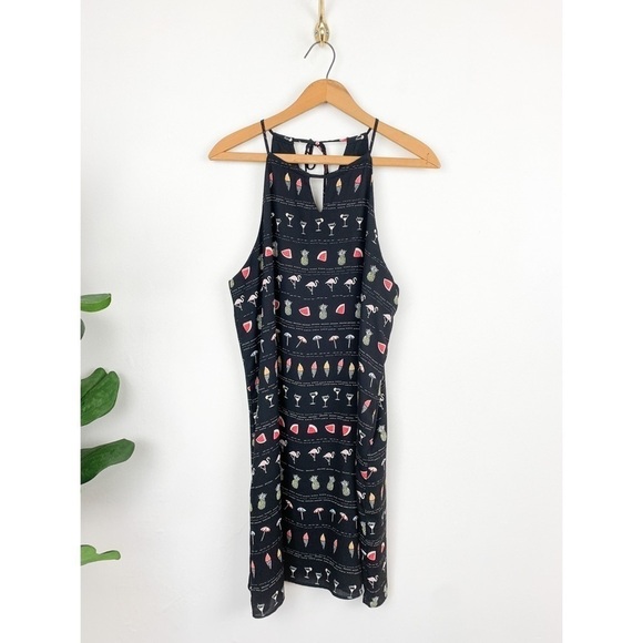 Finn & Grace Tropical Beach Vacation Print Mini Dress Sz M - Picture 1 of 8